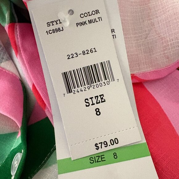 Be by CHETTA B Womens 3/4 Sleeve Abstract Babydoll Dress Petite - Picture 5 of 8